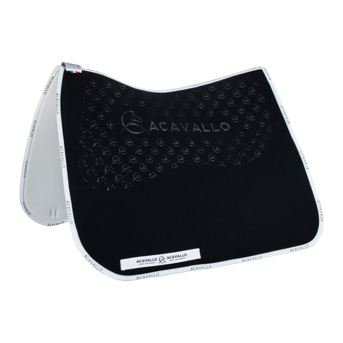 ACAVALLO SADDLE PAD DS CW-CS ELASTANE & BAMBOO SILICONE GRIP Black