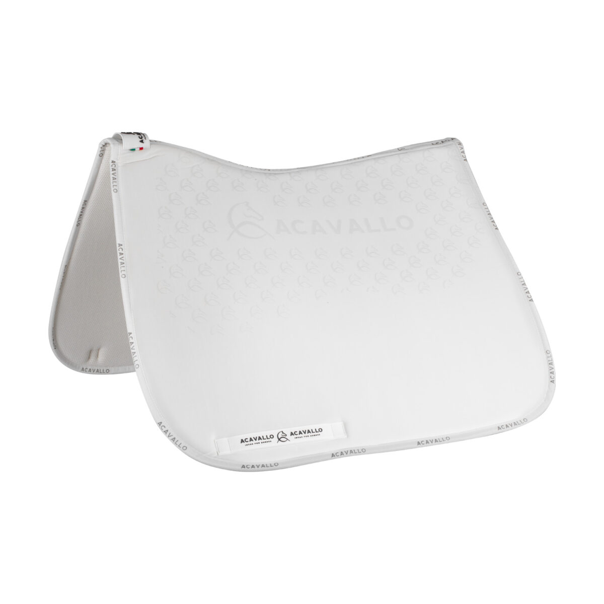 ACAVALLO SADDLE PAD DS CW-CS ELASTANE & BAMBOO SILICONE GRIP White